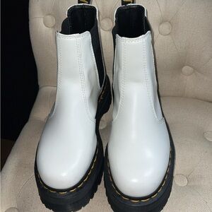 Dr. Martens White and Black Ankle Boots